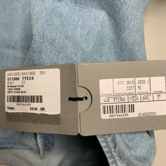 Balenciaga Logo Light Blue Denim Shirt - Picture 9 of 10